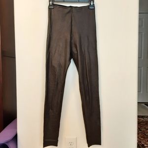 Faux Brown Leather Leggings